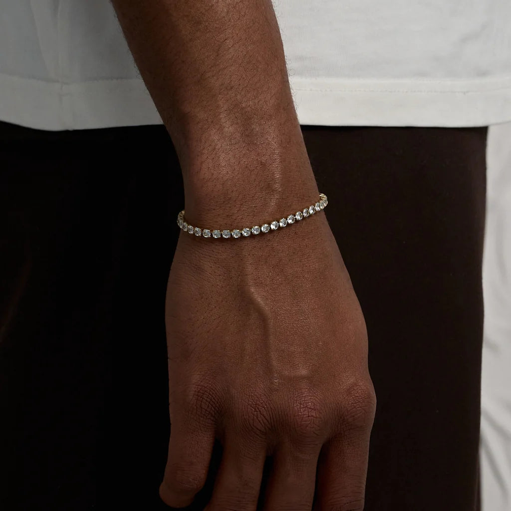 White Tennis Bracelet (Gold)