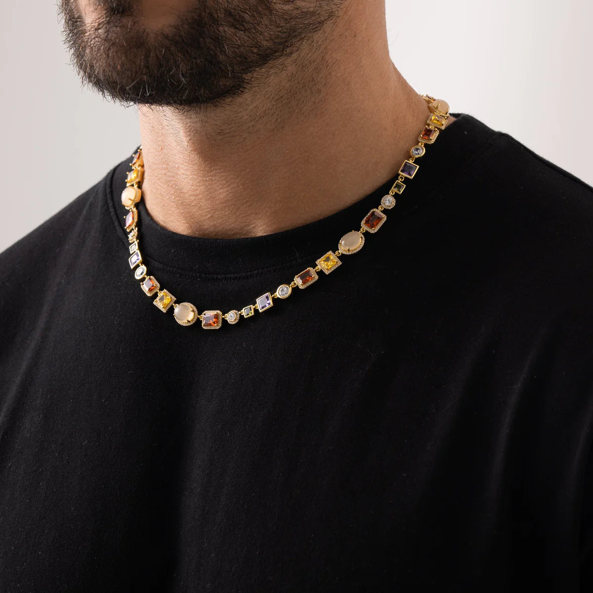 Mixed Gemstone Chain (Gold)