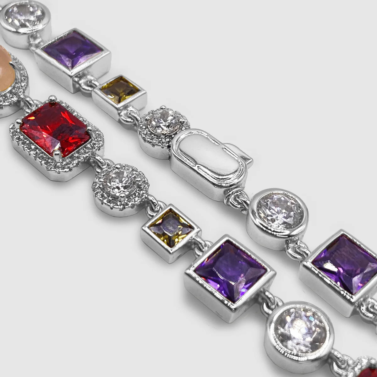 Mixed Gemstone Chain (Silver)