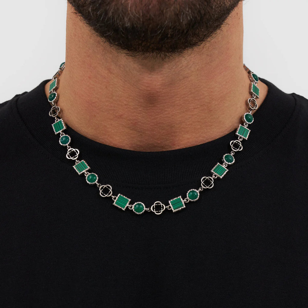 Green Gemstone Chain (Silver)