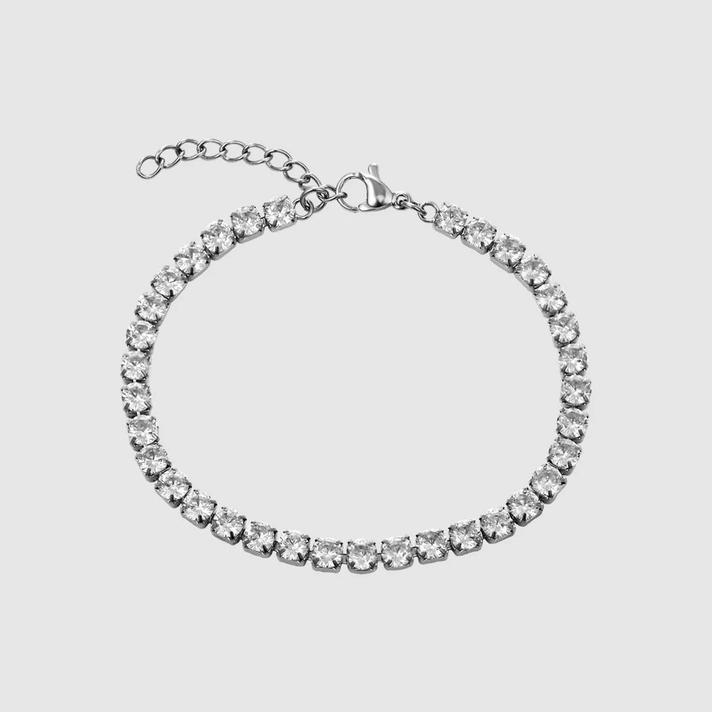 White Tennis Bracelet (Silver)