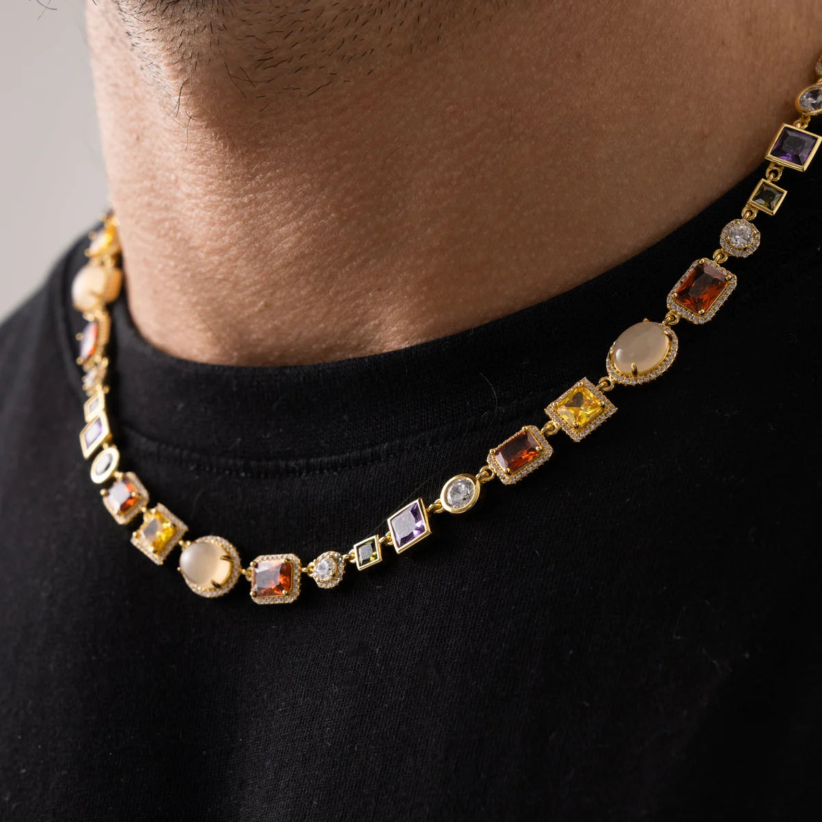 Mixed Gemstone Chain (Gold)
