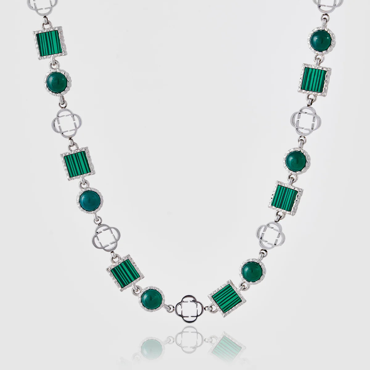 Green Gemstone Chain (Silver)