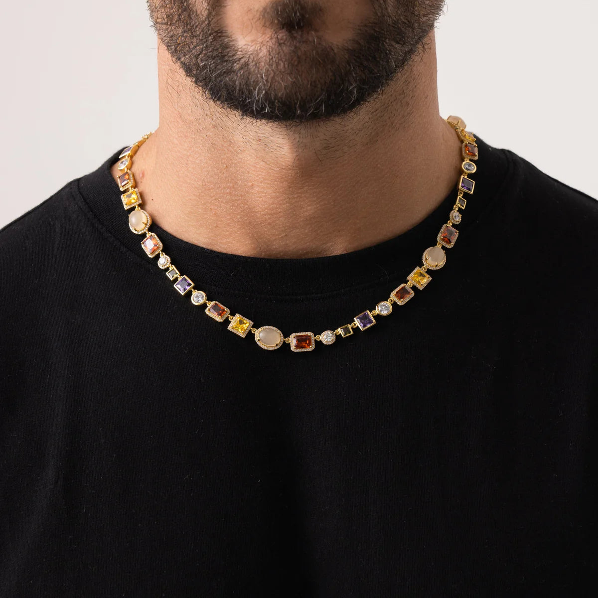 Mixed Gemstone Chain (Gold)