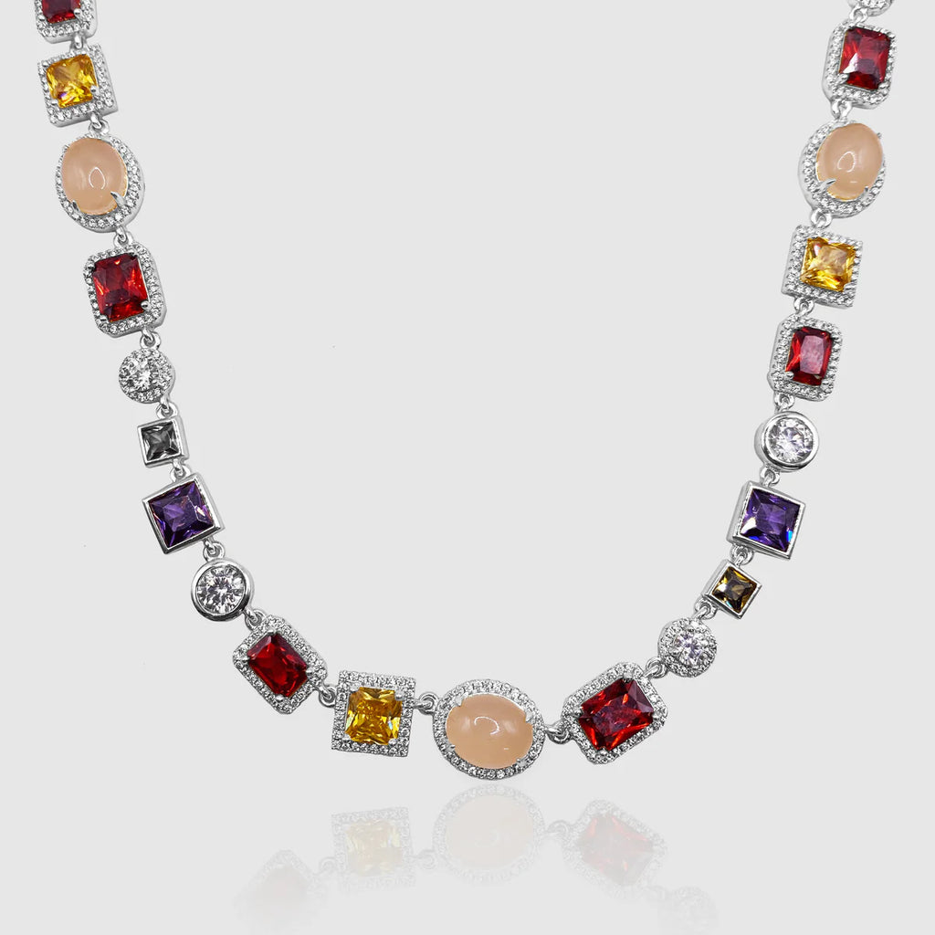 Mixed Gemstone Chain (Silver)