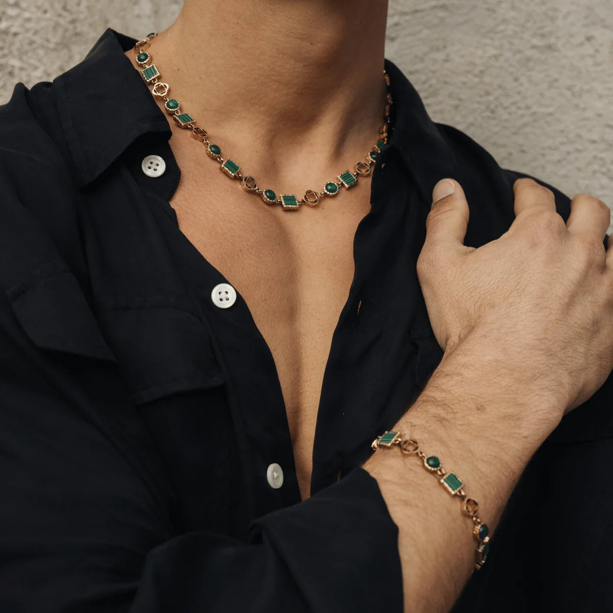 Green Gemstone Chain (Gold)